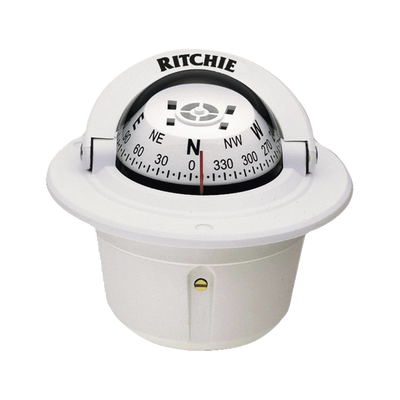 Brújula serie Explorer en color blanco, con iluminación nocturna color verde.