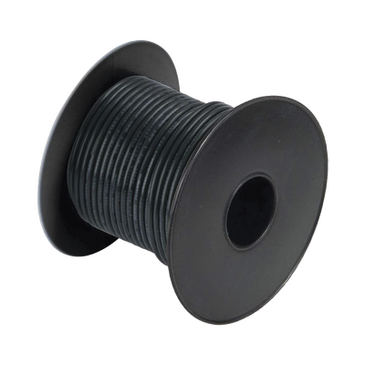 Rollo de cable grado marino calibre 14 en color negro de 100 pies (30.48 m).