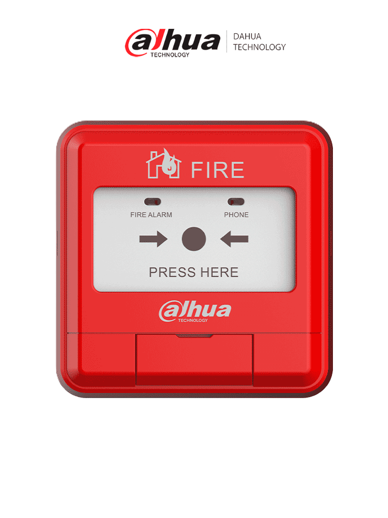 DAHUA WISUALARM HY-1200 - Estacion Manual de Alarma de Emergencia Direccionable/  2 Hilos sin Polaridad/ Cumple con Norma EN54-11/ Saida Independiente Par de Contactos Normalmente Abiertos
