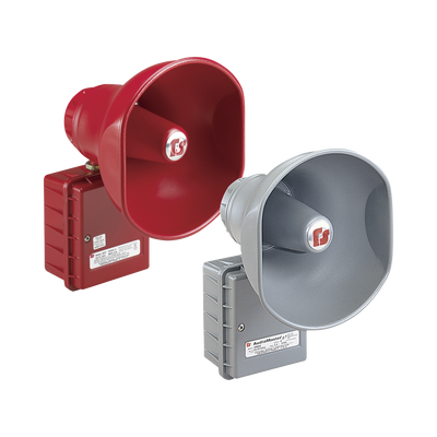 AudioMaster® Altavoz de bocina reentrante para megafonía y anunciamiento publico, 30W de Potencia, Listado contra incendios UL, Color Gris