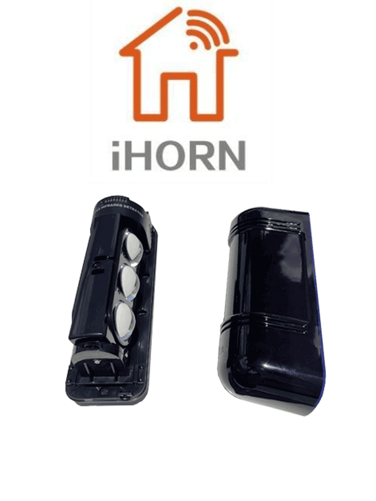 IHORN ABE100-  Detector por triple haz de luz (fotocelda) / Distancia hasta 100  Mts / Velocidad de respuesta 50mS / 12 VDC compatible con paneles IHORN / RISCO / DSC / BOSCH.