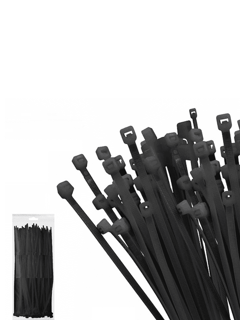 TCE LMG-SZS3X100N - Cincho de Nylon Color Negro, Bolsa con 100 piezas, Medida 2.5mm Ancho X 100mm Largo, Certificación UL 94V-2