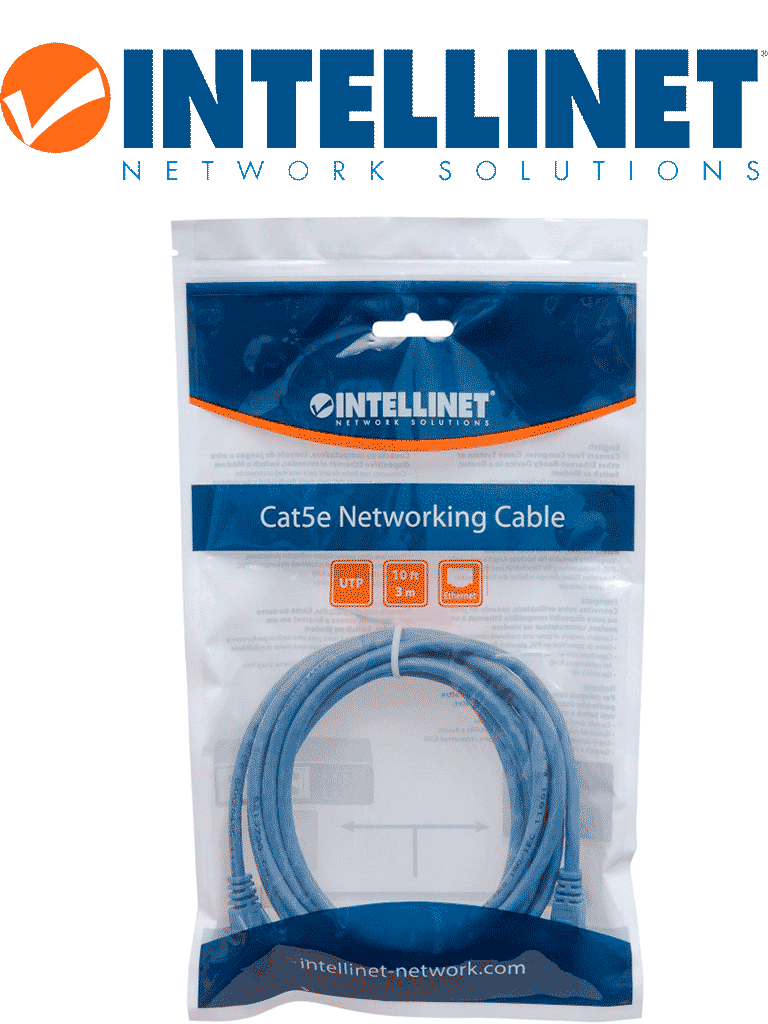 INTELLINET 342599 Cable de red, Cat6, UTP RJ45 Macho / RJ45 Macho, 7 ft. (2.0 m), Azul