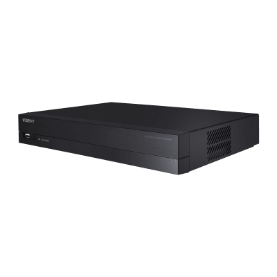 NVR 8 Megapíxel / 8 canales / H.265 / P2P Wisenet / 8 puertos PoE / Incluye 4TB para grabacion / NDAA