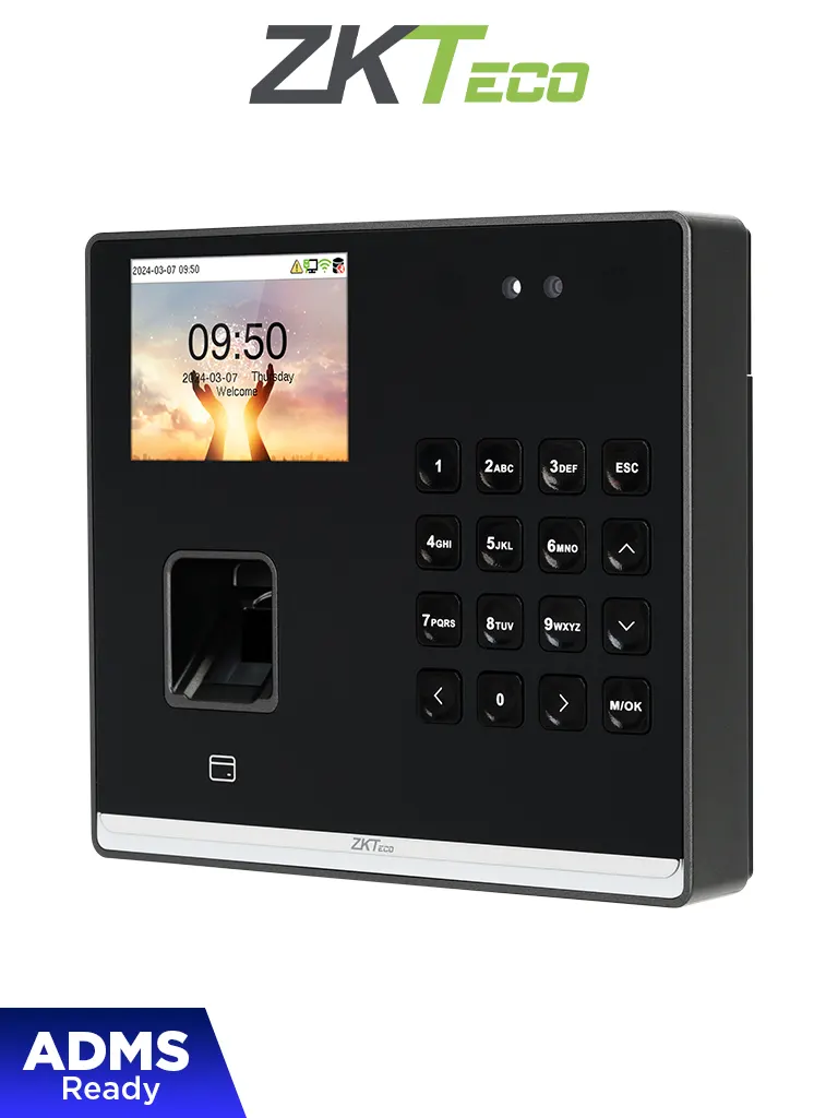 ZKTECO M2F PRO-LR - Control de Asistencia y Acceso con Autenticación Facial (500 Rostros), Huella Digital BioID+ (1,000), Tarjeta ID 125 kHz (1,000), 150,000 Eventos y Conexión TCP/IP (Compatible con BioTime Cloud)