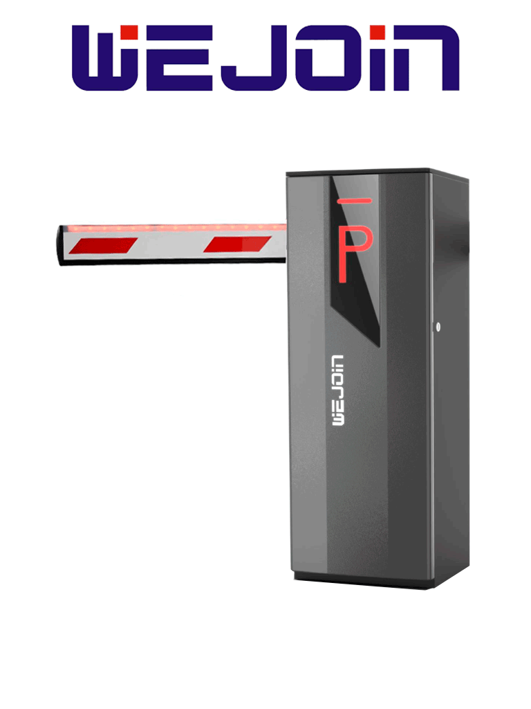 WEJOIN WJNSBG101HR34LED - Barrera Vehicular Derecha, Brazo de 4 Metros con Led, Velocidad 3 Segundo, Motor de Alto Flujo Sin Resortes, 6 Millones de Ciclos, Fácil Cambio de Dirección