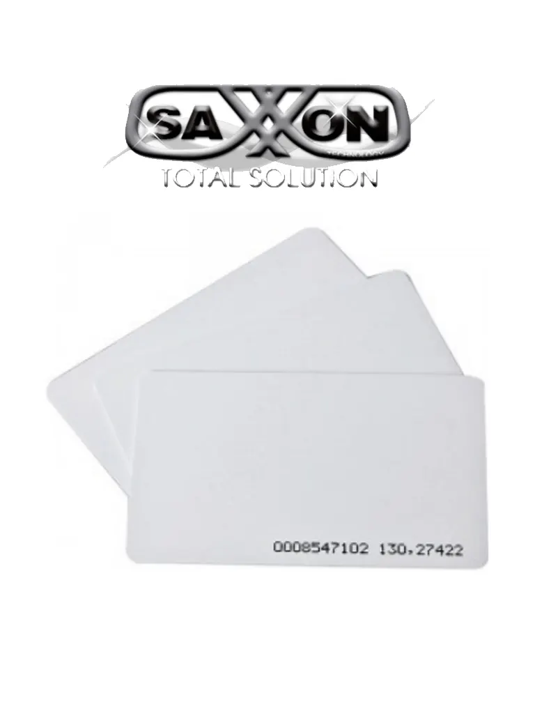 SAXXON SAXM02UF - Tarjeta de Proximidad ID Frecuencia 125 Khz 0.88mm, Folio Impreso para Control de Acceso