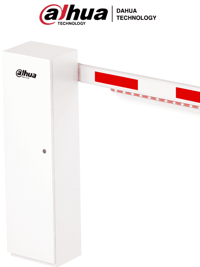 DAHUA DHI-IPMECDKIT-1062-LED Barrera Vehicular de doble direccion/Brazo rigido LED de 4m/2 a 6 seg /control remoto a 50m/3.5 millones de ciclos/ Sin resorte/ 2000 rpm/Motor CC sin escobillas/Blanca /Incluye Brazo IPMECD-0162-M40-LED