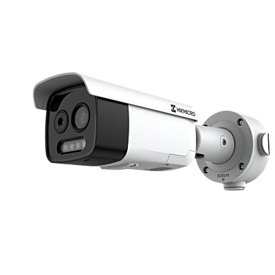 Bala IP Dual / Térmica 9.7 mm (160 x 120) / Óptico 8 mm (4 Megapixel) / Detección de Personas 285 Mts / 40 mts IR / Exterior IP67 / PoE / Termométrica / Detección de Temperatura (Fuego) / Sirena y Luz / Micro SD 32 GB In