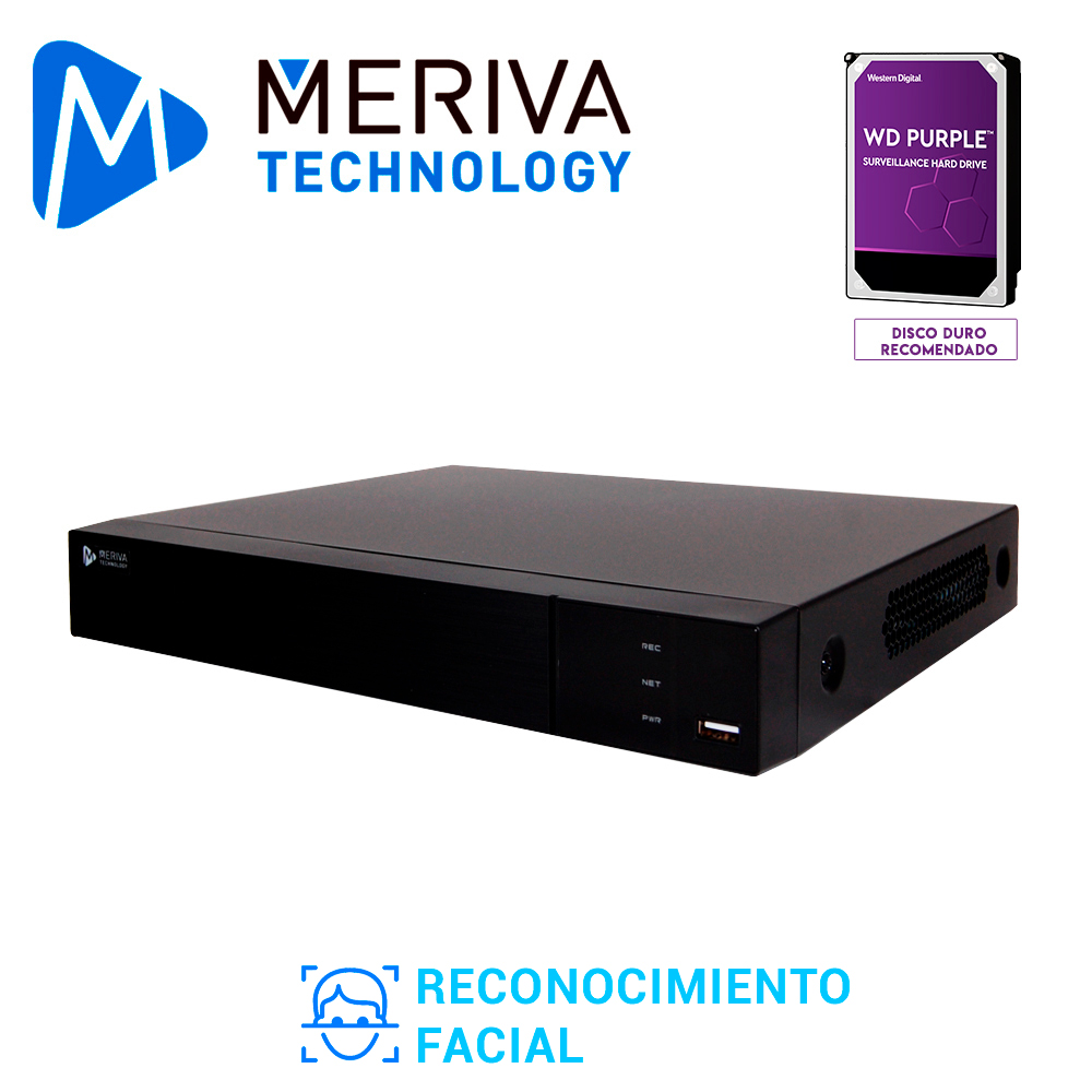 Imagen de NVR FACE RECOGNITION/VIDEO INTELLIGENT/H.265 8CH POE 8MP 2DD/HDMI 4K + VGA/ONVIF/ MERIVA TECHNOLOGY MAIN-0808/P2P CLOUD N9000
