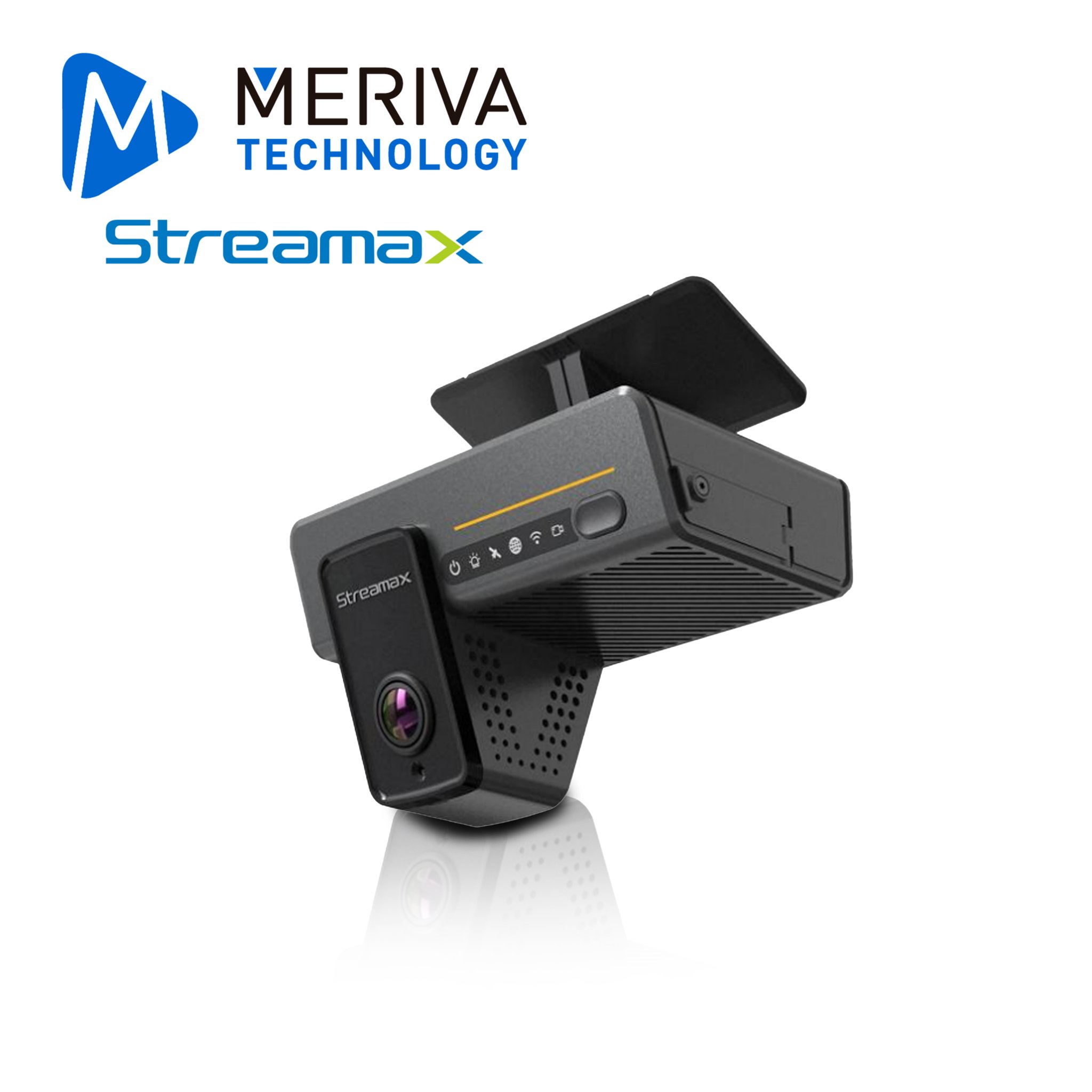 Imagen de MDVR TIPO DASHCAM MERIVA STREAMAX ADPLUS 2.0-V1.1 / 2MP / DOBLE CAMARA IP INTEGRADA / H.265 / CAMARA EXTERNA 2.8MM + CAMARA INTERNA 2.3MM / SOPORTA DOS CAMARAS ADICIONALES (1 HD + 1 IP) / IP30 / 12 - 24 VCD / SOPORTA 2 MICRO SD HASTA 1TB (NO INCLUIDA)