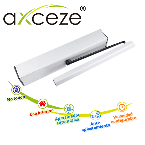 Imagen de BRAZO AUTOMATICO ABREPUERTA BATIENTE AXCEZE MODELO AX-PULLBAR IDEAL PARA PUERTAS DE METAL O MADERA CON MARCO APERTURA HACIA ADENTRO