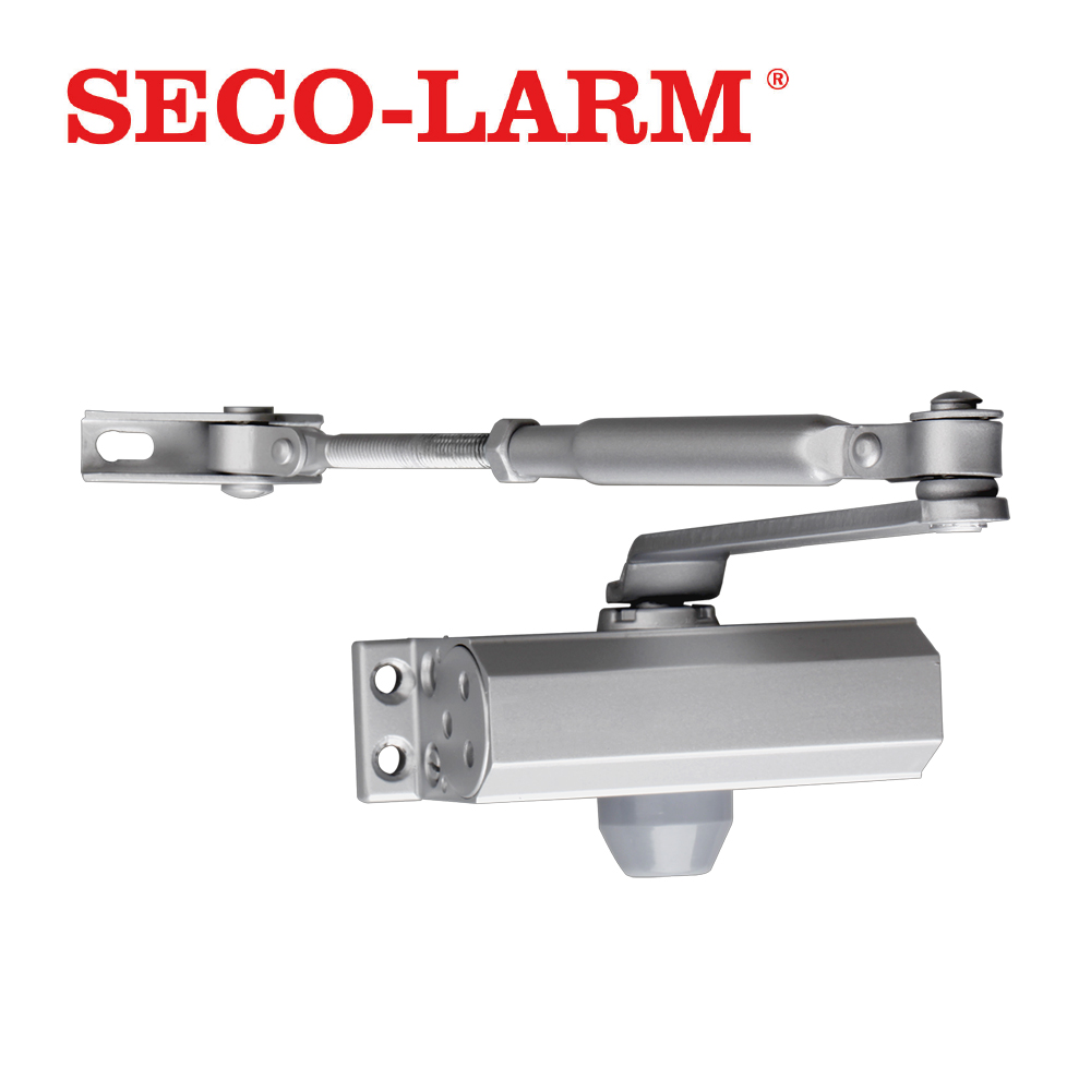 Imagen de BRAZO CIERRAPUERTAS 45KG SD-C121-S1 SECO-LARM FABRICADO DE ALUMINIO ANODIZADO CON VELOCIDAD DE BARRIDO Y CIERRE AJUSTABLES USO INTERIOR COMPATIBLE CON PUERTAS DE MADERA O METAL DE HASTA 45KG