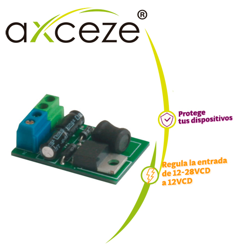 Imagen de REGULADOR DE VOLTAJE AX-RELAY8 VOLTAJE DE ENTRADA EN RANGO DE 12-28VCD VOLTAJE DE SALIDA 12VCD HASTA 1A