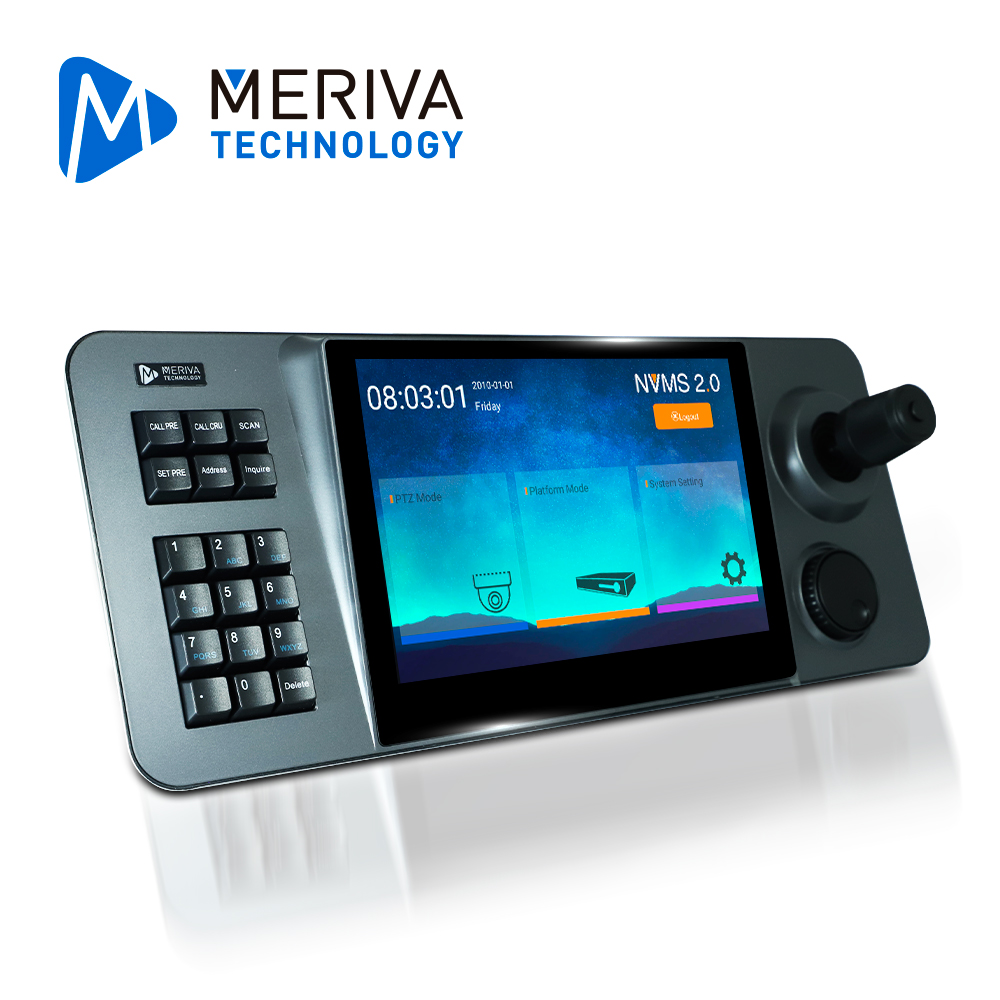 Imagen de JOYSTICK MERIVA TECHNOLOGY MKB-IP23A / 10.1 PULGADAS / H.265 / 12 VCD / CONTROL DE PTZ IP POR RED  / PANTALLA TOUCH / S.O. ANDROID / HASTA 1,024 DISPOSITIVOS (CAMARAS IP) / COMPATIBLE CON DISPOSITIVOS MERIVA TECHNOLOGY Y ONVIF/ COMPATIBLE CON PLATAFORMA DE GESTIÓN DE VIDEO NVMS 2.0 Y VIDEOWALL MERIVA