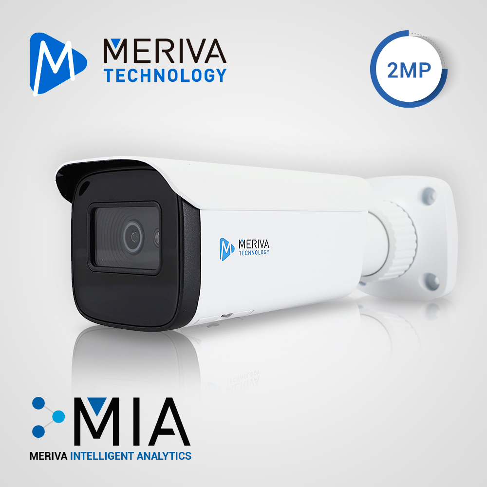 Imagen de CAMARA IP BULLET MERIVA TECHNOLOGY MOB-E300F / 2MP / H.265+ / 2.8MM / 30 - 50M IR / IP67 / METALICA / 12 VCD / POE / P2P / SOPORTA MICRO SD HASTA 256 GB (NO INCLUIDA) / ENTRADA AUDIO / MIA 2.0 / ONVIF / FACE DETECTION - CONTROL DE AFORO / PARA RECONOCIMIENTO FACIAL CAMARA SERIE E300 + NVR SERIE MAIN