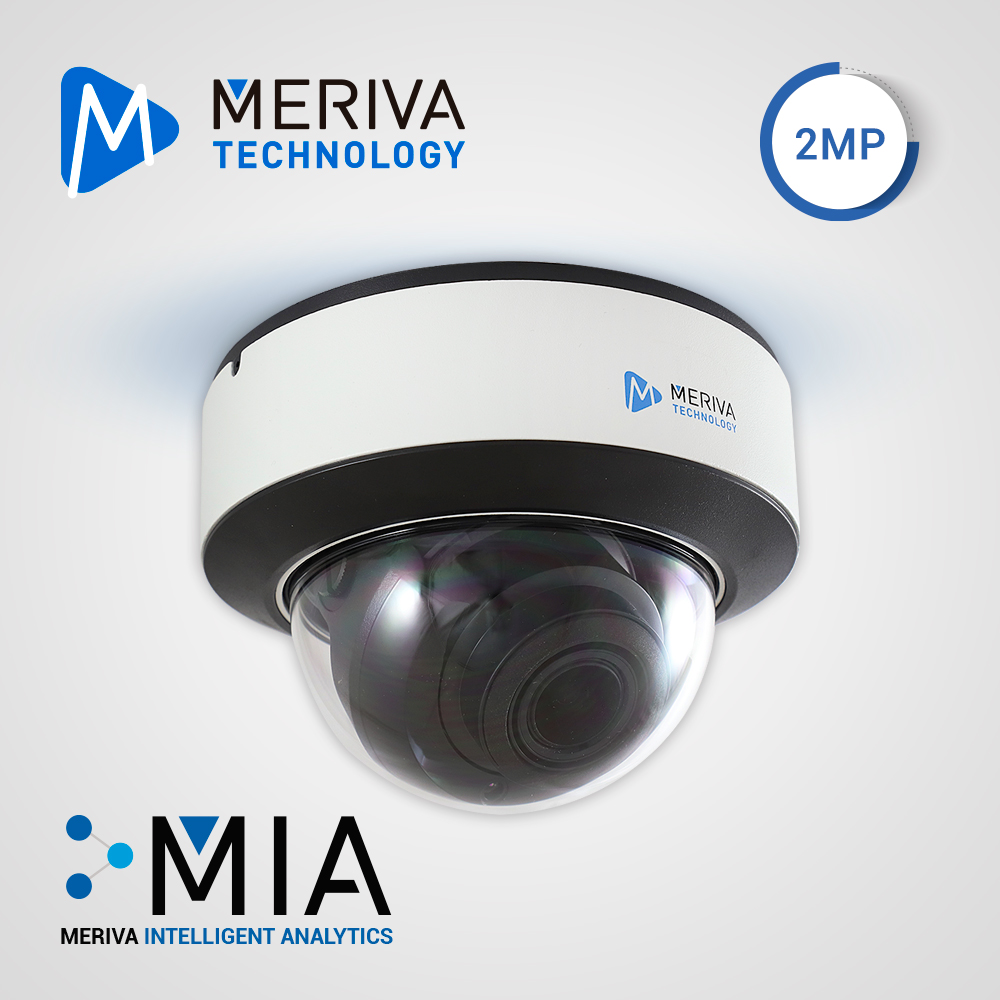 Imagen de CAMARA IP DOMO MERIVA TECHNOLOGY MVD-EB200ZA / 2 MP / H.265+ / LENTE MOTORIZADO  2.8 - 12MM / 30 - 50M IR / IP67 / IK10 / METALICA / 12 VCD / POE / SOPORTA MICRO SD HASTA 256 GB (NO INCLUIDA) / 1 ENTRADA + 1 SALIDA DE AUDIO / 1 ENTRADA + 1 SALIDA DE ALARMA / MICROFONO INTEGRADO / SALIDA BNC / MIA 2.0 / ONVIF / DETECCION FACIAL- CRUCE POR AREA O LINEA