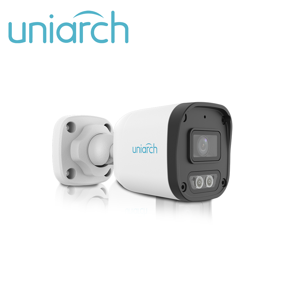 Imagen de CAMARA IP BULLET UNIARCH IPC-B132-AF28-DL-ECO / 2MP / LENTE 2.8MM / DNR / IR30M / DUAL-LIGHT / MICROFONO-INTEGRADO / HUMAN-BODY-DETECTION 2.0 / ONVIF / 3-AXIS / IP67 / GRAFENO+PLASTICO / ULTRA265 / SERIE ECO