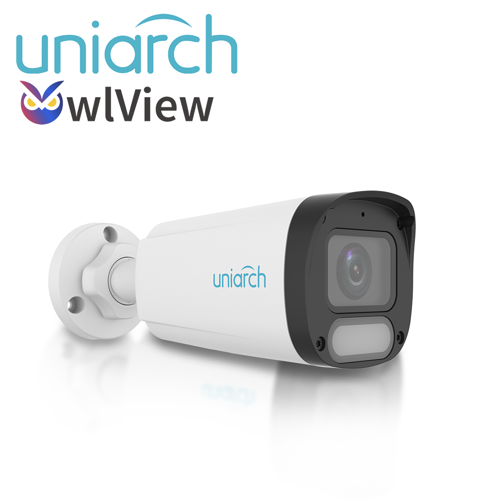 Imagen de CAMARA IP BULLET OWLVIEW UNIARCH IPC-B244-ADF28K-WP / 4MP / LENTE 2.8MM / WDR120DB / LUZ-BLANCA+LUZ-CALIDA30M / MICROSD512GB / MICROFONO-INTEGRADO / ULTRA-MOTION-DETECTION / POE-AF / ONVIF / 3-AXIS / IP67 / METAL+PLASTICO / ULTRA265 / NDAA / SERIE HALO / MODOCORREDOR