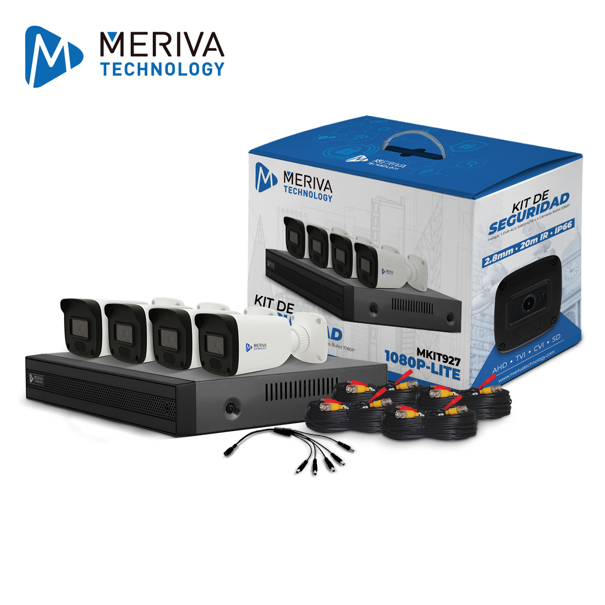 Imagen de KIT 4X4 MKIT927 INCLUYE 1 DVR 4CH MXVR-4004A 1080P-LITE + 4 CÁMARAS BULLET 1080P 2MP 2.8MM MBASHD2202 + 4 CABLES 18MTS C/U + FUENTE DE PODER Y DISTRIBUIDOR DE ENERGIA N9000 ANALITICA BASICA P2P 2.0 CLOUD
