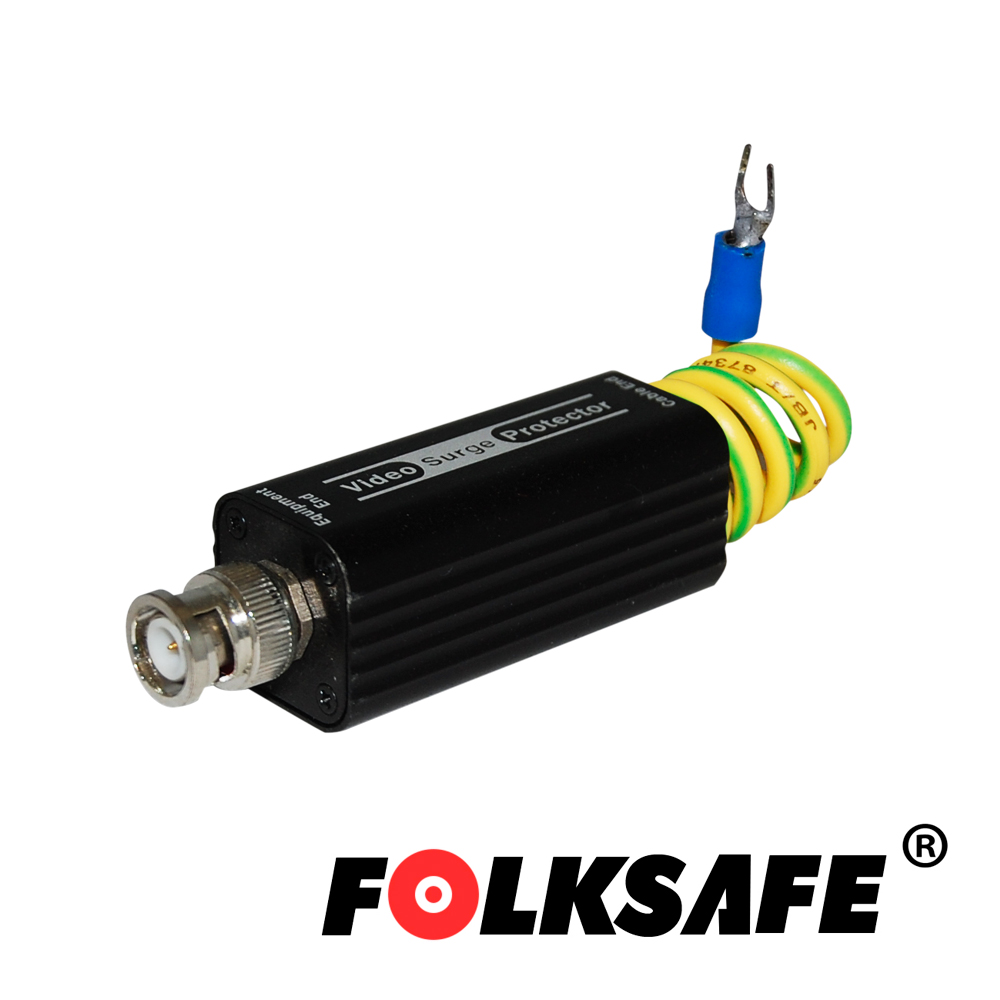 Imagen de PROTECTOR DE VOLTAJE FOLKSAFE FS-SP3001U, PROTEGE CONTRA SOBRETENSIONES EN VIDEO DE HASTA 10KA SOBRE CABLE COAXIAL O UTP, CONECTORES BNC HEMBRA/MACHO Y CABLE PARA CONECCION A GND, CARCASA ALEACIÓN DE ALUMINIO MEDIDAS DE 60 X 25 X 25 MM