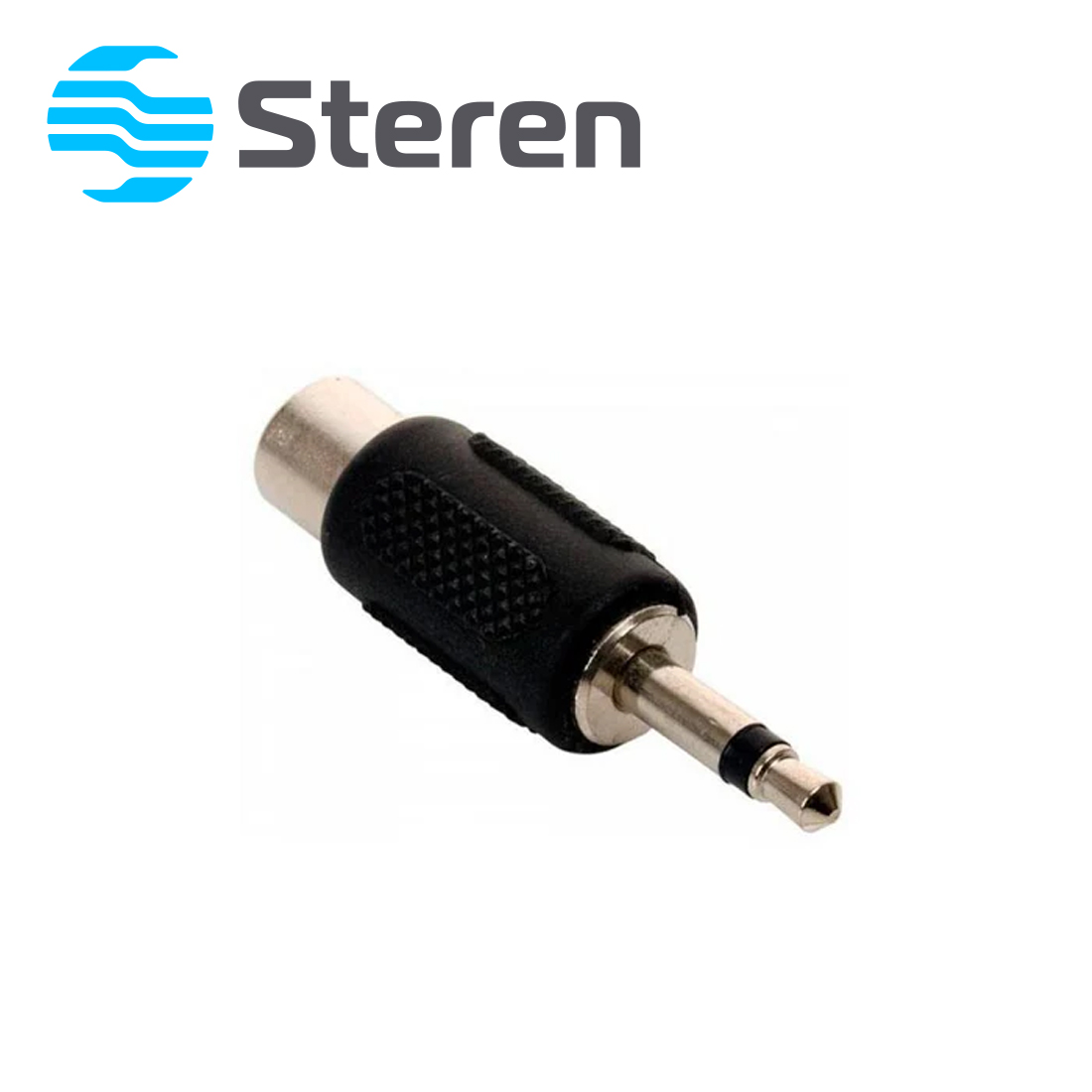 Imagen de ADAPTADOR STEREN 251-122 HEMBRA (JACK) RCA A CONECTOR MACHO (PLUG) DE 3,5 MM MONO.