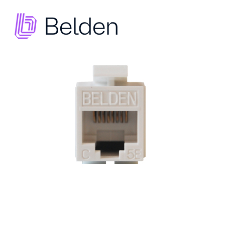 Imagen de CONECTOR MODULAR JACK RJ45 CAT5E BELDEN AX101309 ESTILO KEYCONNECT BLANCO COMPATIBLE CON FACEPLATE AX102660,AX102655,AX102249 PATCH PANEL MODULAR AX103114,AX103115,AX104599 ESQUEMA DE CABLEADO T568A/B HERRAMIENTA COMPATIBLE AX100749 USO INTERIOR CALIBRE DEL CONDUCTOR 22-24 AWG