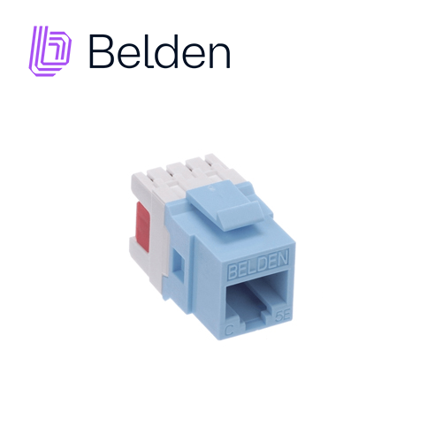 Imagen de CONECTOR MODULAR JACK RJ45 CAT5E BELDEN AX101315 ESTILO KEYCONNECT AZUL CLARO COMPATIBLE CON FACEPLATE AX102660,AX102655,AX102249 PATCH PANEL MODULAR AX103114,AX103115,AX104599 ESQUEMA DE CABLEADO T568A/B HERRAMIENTA COMPATIBLE AX100749 USO INTERIOR CALIBRE DEL CONDUCTOR 22-24 AWG