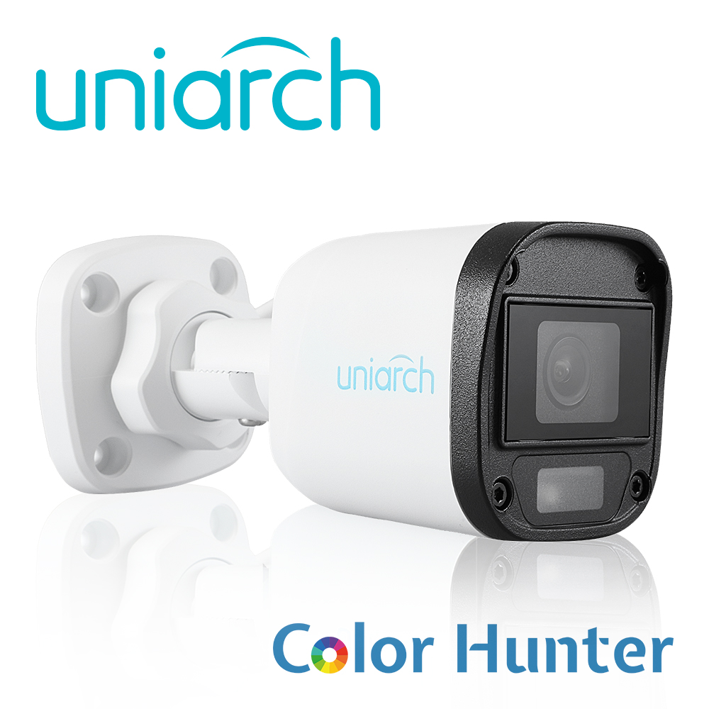 Imagen de CAMARA ANALOGA MINI BULLET COLORHUNTER UNIARCH UAC-B115-F28-W / 5MP / TVI: 5MP@20fps / LENTE-2.8MM / DWDR / IR20M / ADMITE-GIRO180GRADOS(HORIZONTAL+VERTICAL) / PLASTICA / IP67 / 12 VCD