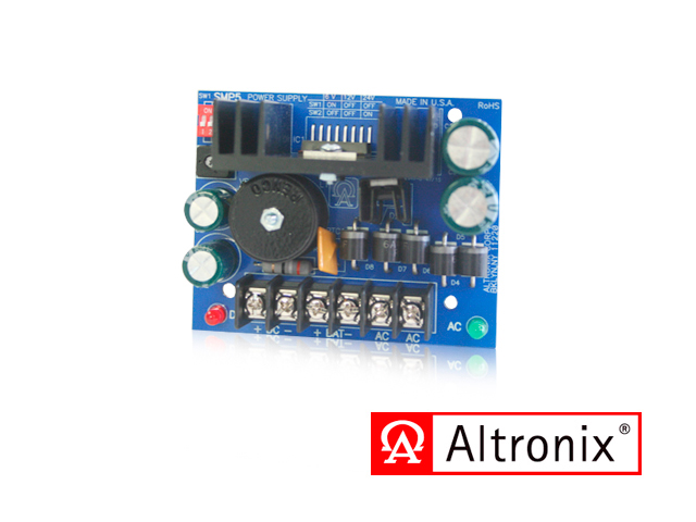 Imagen de FUENTE DE ALIMENTACIÓN/CARGADOR ALTRONIX SMP5 CONVIERTE LA ENTRADA DE BAJO VOLTAJE AC EN 6VCC, 12VCC O 24VCC A 4A DE CORRIENTE DE SUMINISTRO CONTINUO. ESTA FUENTE DE USO GENERAL TIENE UNA AMPLIA GAMA DE APLICACIONES PARA CONTROL DE ACCESO, SEGURIDAD Y ACCESORIOS DE SISTEMAS DE CCTV QUE REQUIER