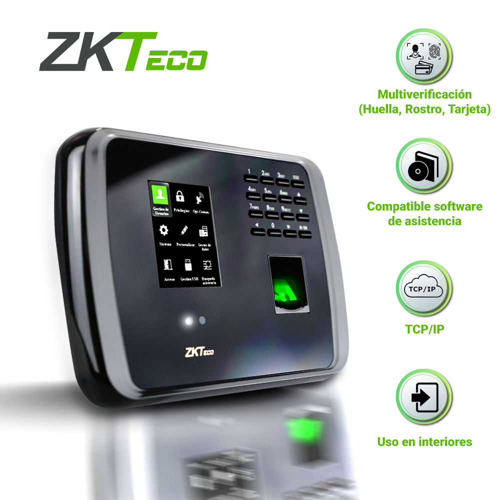 Imagen de CONTROL DE ASISTENCIA FACIAL CHECADOR Y ACCESO BASICO ADMS ZKTECO MB460ID ADMS BIOMETRICO 2000HUELLAS/1500ROSTROS/2000TARJETAS125KHZ/100,000REGISTROS TCP/IP/USBHOST INTERIOR COMPATIBLE CON ZK BIOTIME PRO