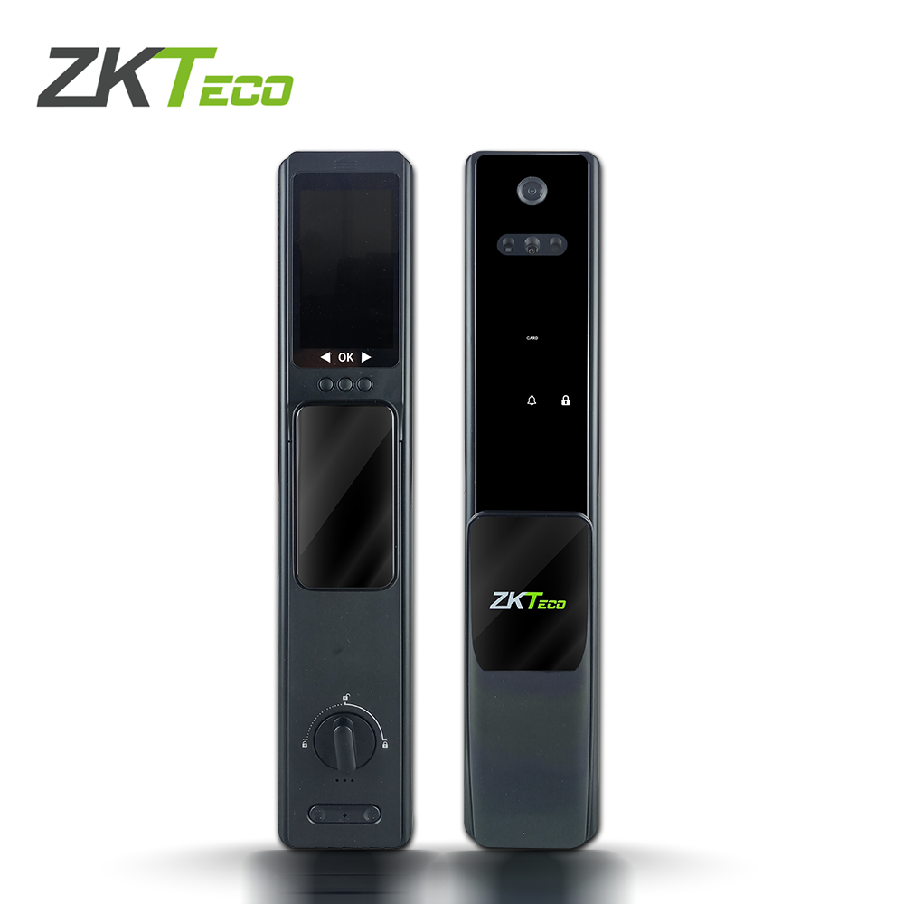 Imagen de CERRADURA INTELIGENTE HBL400  ZKTECO  CON RECONOCIMIENTO FACIAL MULTI VERIFICACIÓN CON CAPACIDAD DE 50 ROSTROS 100 HUELLAS DIGITALES 50 CONTRASEÑAS CONSTRUIDA EN ALUMINIO USO EN INTERIORES   COMUNICACIÓN  WIFI  CON  APP  ZSMART