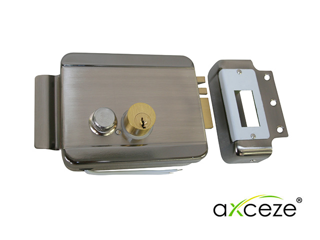 Imagen de CERRADURA ELECTROMECANICA AXCEZE AX-LOCKR  ORIENTACION DERECHA INSTALACION  SOBRE PONER  APERTURA INTERNA POR BOTON FABRICADA EN ACERO