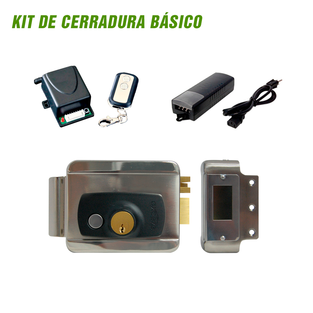 Imagen de KIT DE CERRADURA  AX-SLOCK CONTROL REMOTO AX-REC10 Y FUENTE DE PODER  INCLUYE ELEMENTOS PARA APERTURAR UNA PUERTA A DISTANCIA