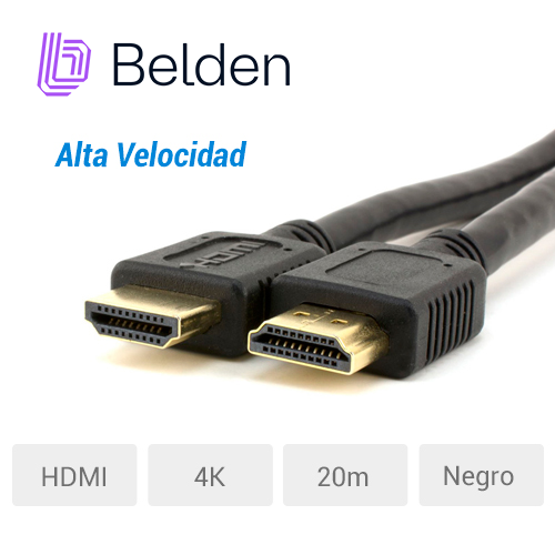 Imagen de CABLE VIDEO HDMI BELDEN HDE020MB ALTA VELOCIDAD, 4K, 20 MTR NEGR