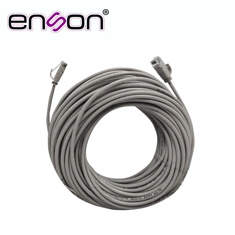 Imagen de CABLE PREARMADO ENSON ENS-IP18CAT6 DE 18MTS CAT6 CON CONECTORES RJ45 TIPO MACHO A CADA EXTREMO COLOR GRIS PARA SISTEMAS BASICOS DE VIDEO IP Y REDES