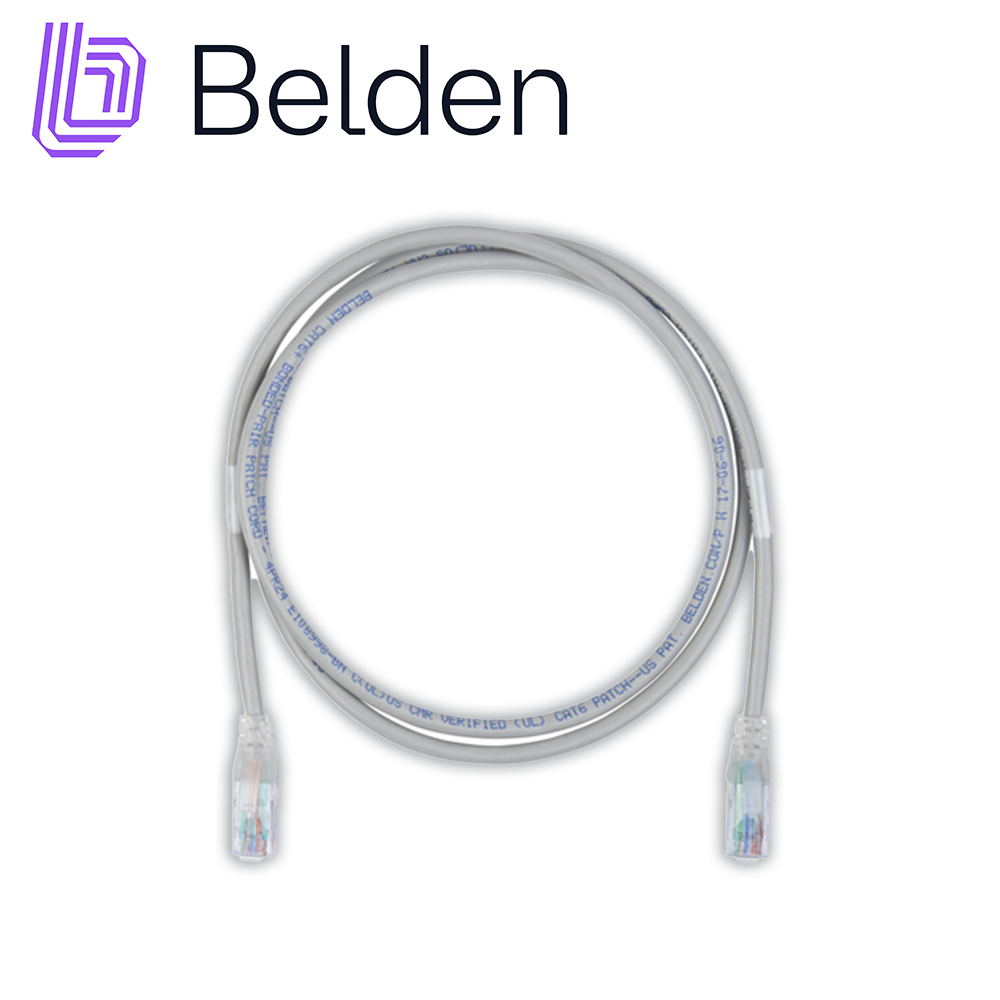 Imagen de PATCH CORD DIAMETRO REDUCIDO UTP CAT6+ BELDEN C601108007 / INTERIOR / GRIS / 4 PARES / 24 AWG / FORRO PVC / CMR / 7 PIES 2.1 METROS