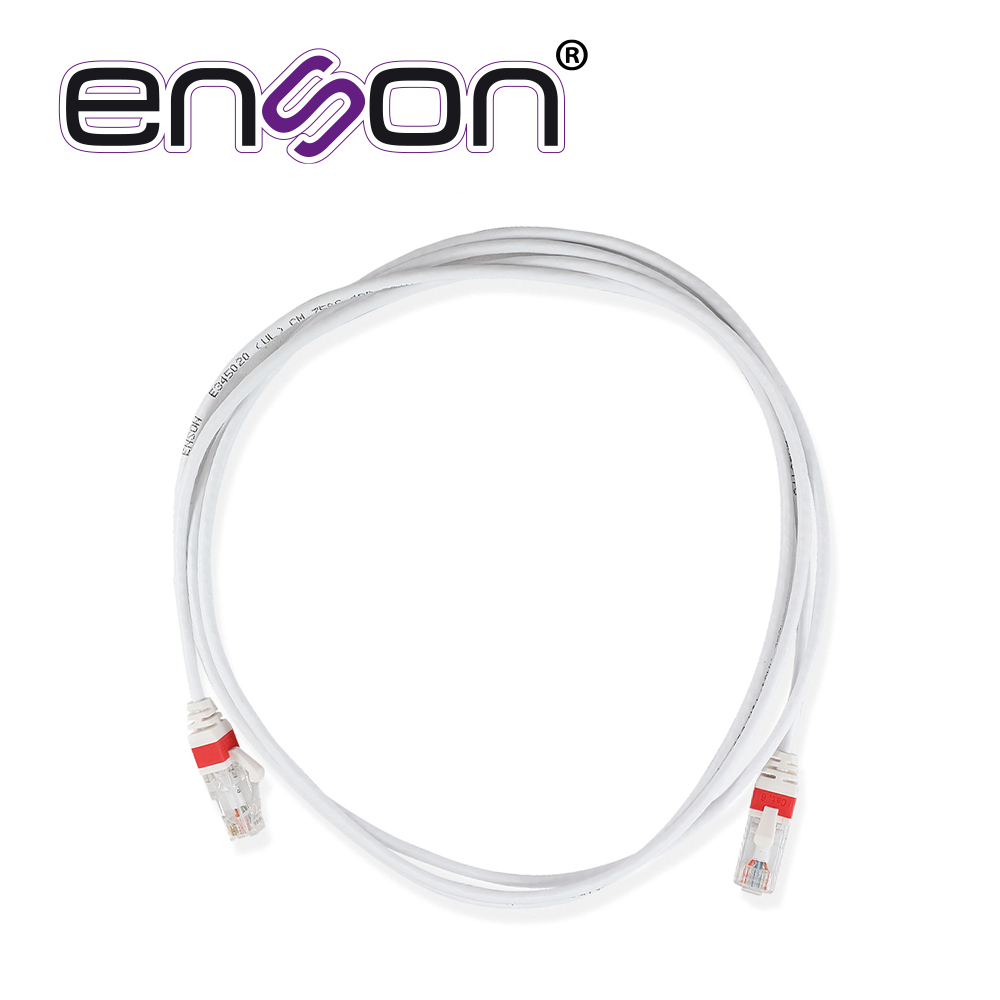 Imagen de PATCHCORD UTP CAT6A ENSON P6A021WH FORRO PVC BLANCO 4 PARES CALIBRE CONDUCTOR 26 AWG USO INTERIOR LONGITUD 7 PIES 2.1 METROS