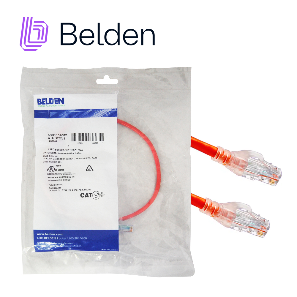 Imagen de PATCHCORD UTP CAT6 BELDEN C601102002 0.6MTS ROJO