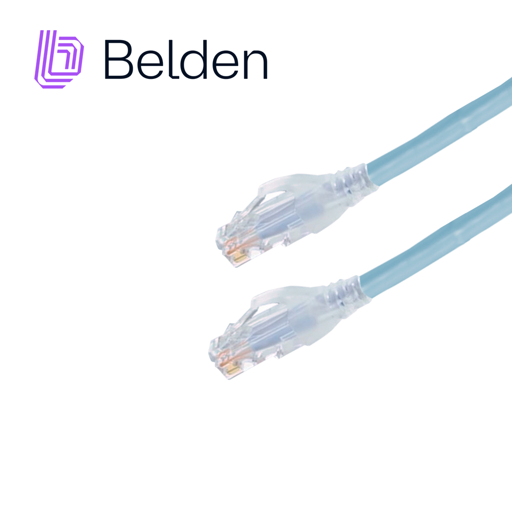 Imagen de PATCHCORD UTP CAT6 BELDEN C601116007 FORRO PVC AZUL CLARO CMR-RISER 4 PARES CALIBRE CONDUCTOR 24 AWG 100% COBRE USO INTERIOR PARTES RELACIONADAS:CONECTORES MODULARES CAT6 PATCH PANEL CAT6 LONGITUD 7 PIES 2.1 METROS