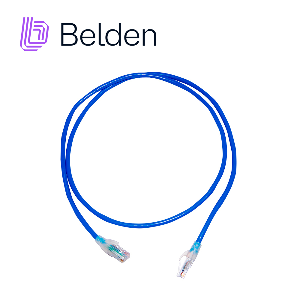 Imagen de PATCH CORD UTP CAT6+ BELDEN C601106004 / INTERIOR / AZUL / 4 PARES / 24 AWG / FORRO PVC / CMR / 4 PIES 1.2 METROS