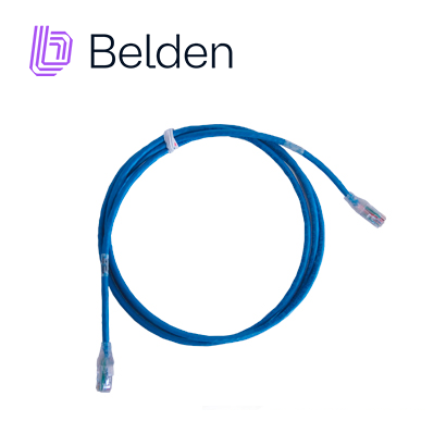 Imagen de PATCH CORD UTP CAT6A BELDEN CA21106007 / INTERIOR / AZUL / 4 PARES / 24 AWG / FORRO PVC / CMR / 7 PIES 2.1 METROS