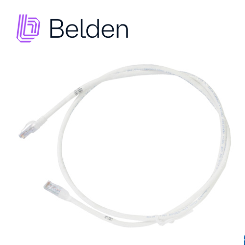 Imagen de PATCH CORD UTP CAT6A BELDEN CA21109004 / INTERIOR / BLANCO / 4 PARES / 24 AWG / FORRO PVC / CMR / 4 PIES 1.2 METROS