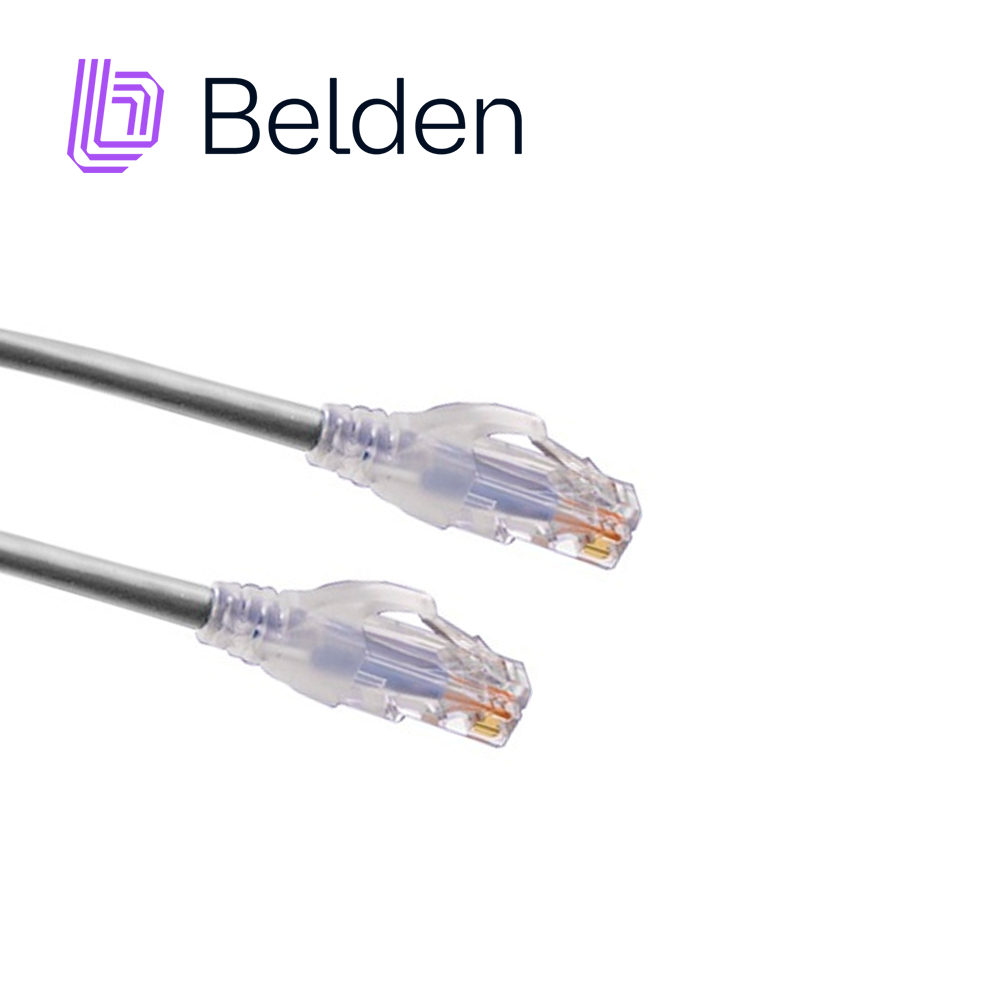 Imagen de PATCH CORD UTP CAT6A BELDEN CA21108004 / INTERIOR / GRIS / 4 PARES / 24 AWG / FORRO PVC / CMR / 4 PIES 1.2 METROS