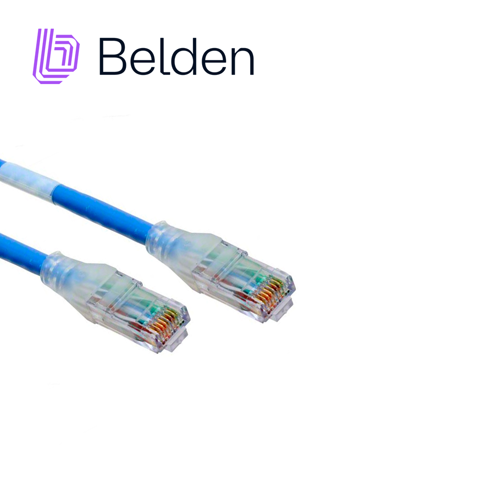 Imagen de PATCH CORD DIAMETRO REDUCIDO UTP CAT6+ BELDEN C6D1106004 / INTERIOR / AZUL / 4 PARES / 28 AWG / FORRO PVC / CMR / 4 PIES 1.2 METROS