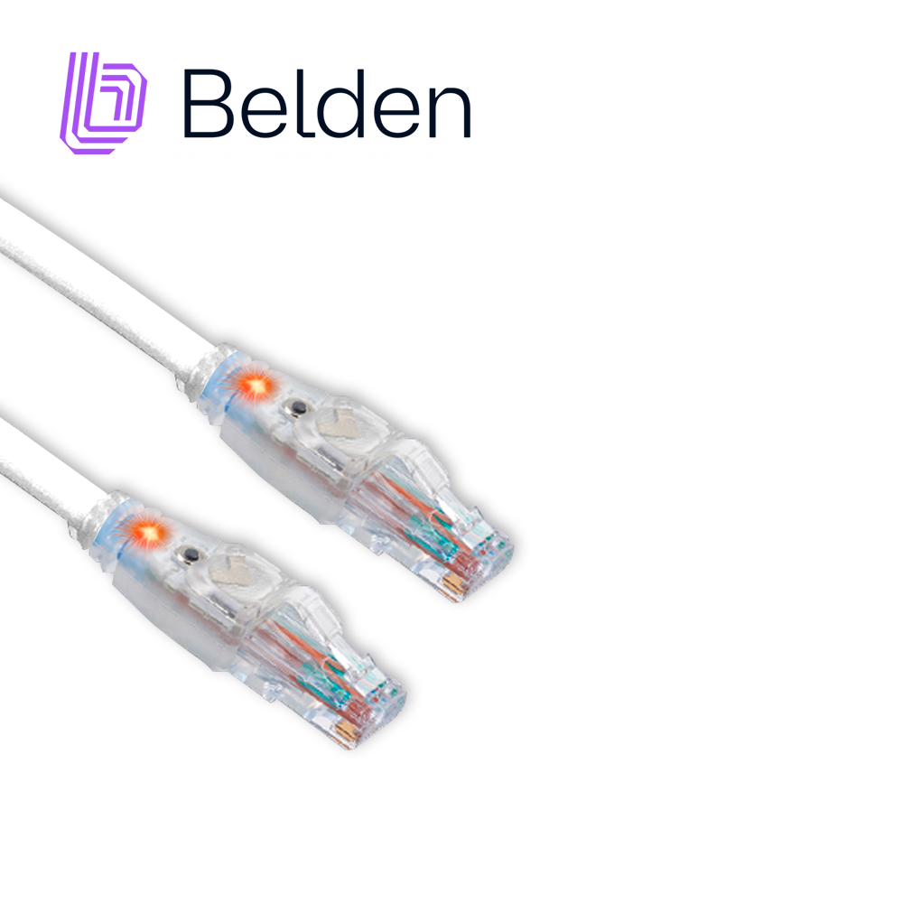 Imagen de PATCH CORD TRACEABLE UTP CAT6+ BELDEN C6T1109010 / INTERIOR / BLANCO / 4 PARES / 24 AWG / FORRO PVC / CMR / 10 PIES 3 METROS