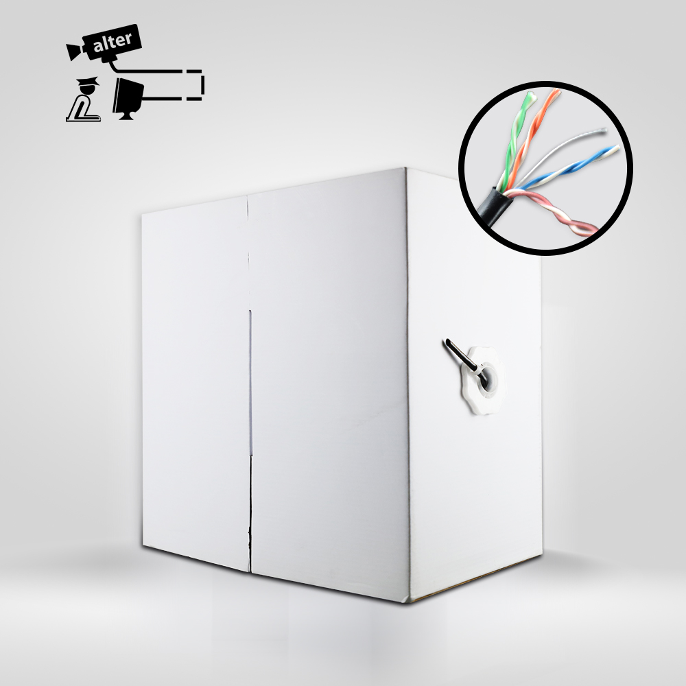 Imagen de CABLE UTP CAT5E MAXICABLE NEGRO RECUBRIMIENTO DE COBRE CCA 305 MTS PARA APLICACIONES DE CCTV Y REDES DOMESTICAS, CUBIERTA PVC