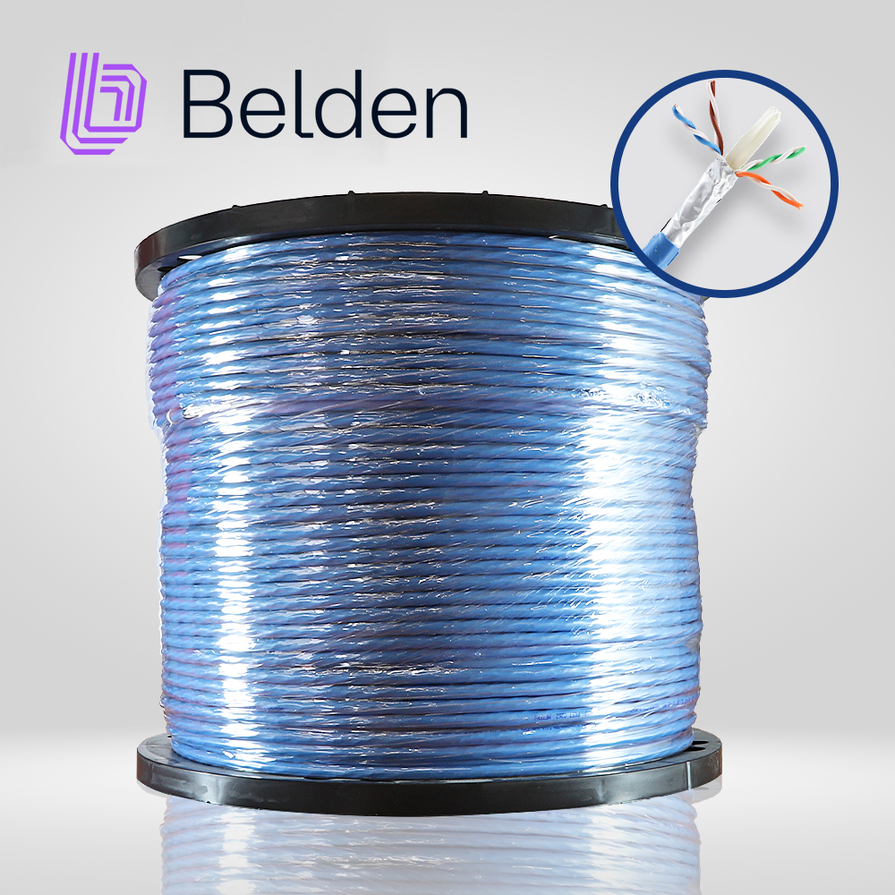 Imagen de CABLE UTP CAT6A BELDEN 10GXW12 0061000 / INTERIOR / AZUL / 500MHZ / 4 PARES / 23 AWG / FORRO PVC / CMR / CERTIFICABLE / BOBINA / 1,000 PIES 305 METROS