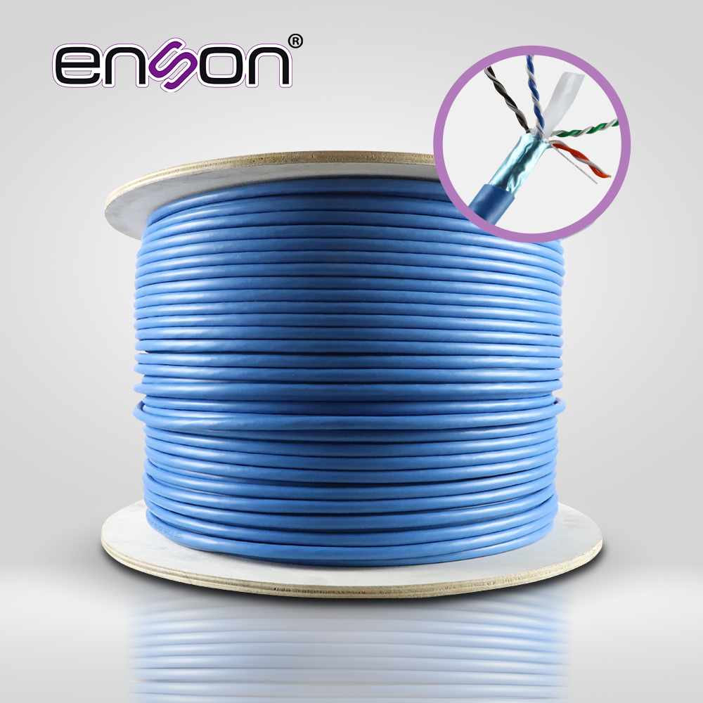 Imagen de CABLE UTP CAT6A ENSON 12264L305 FORRO PVC AZUL 4 PARES 500MHZ 100 POR CIENTO COBRE USO INTERIOR / 1000 PIES / 305 METROS