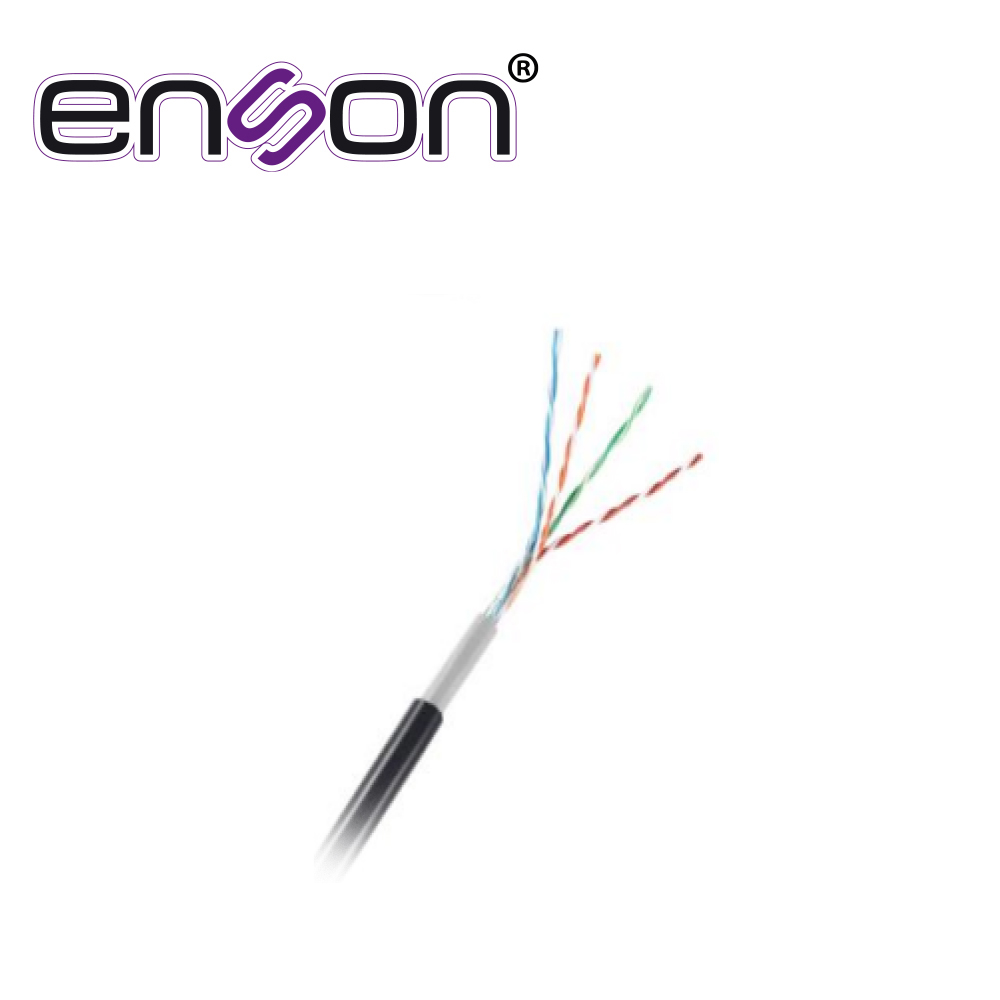 Imagen de CABLE UTP CAT5E CCA ENSON 12252B305 PARA EXTERIOR SERIE ECO CALIBRE 24 AWG DOBLE FORRO PVC NEGRO RETARDANTE DE FLAMA Y RESISTENTE A RAYOS UV 305 METROS